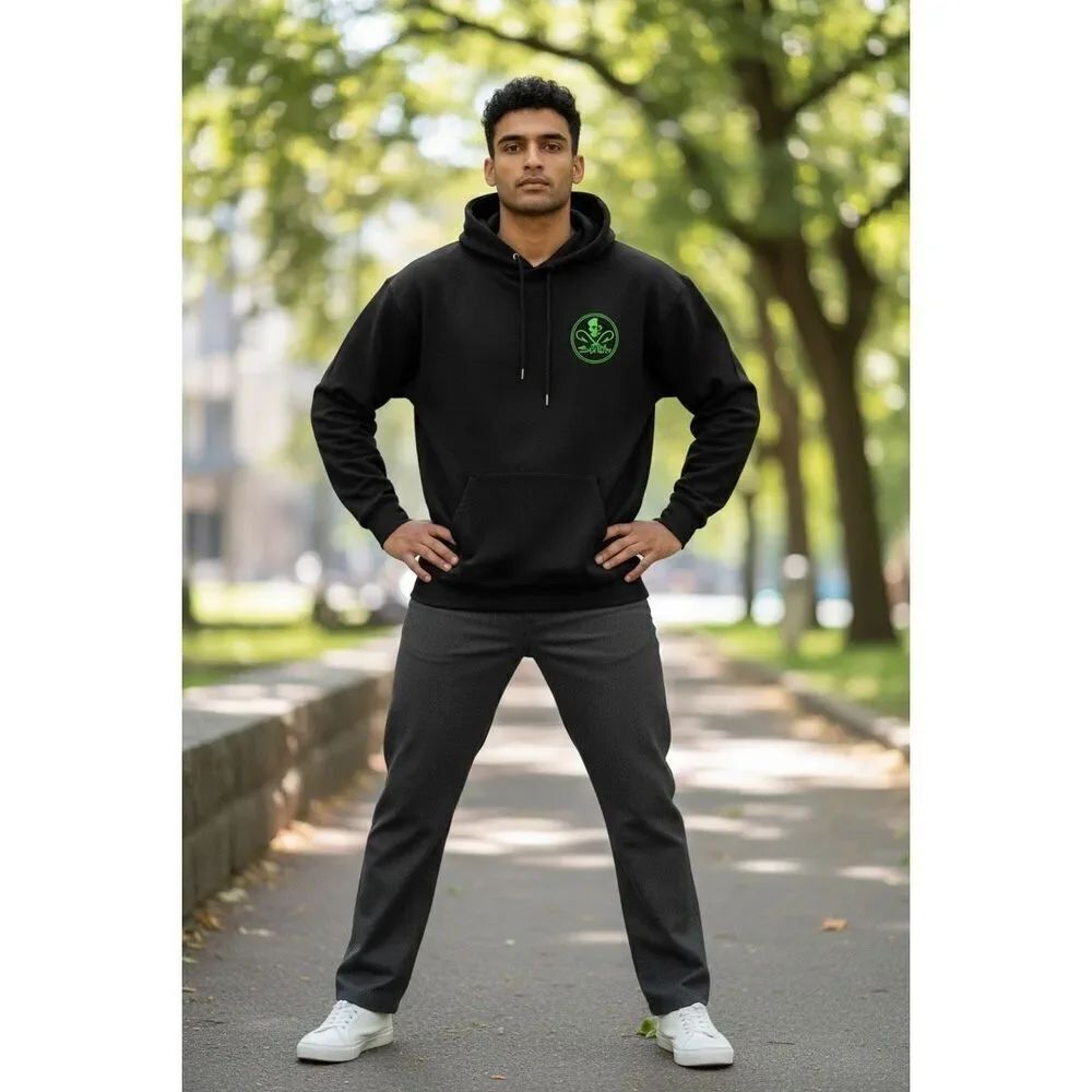 Salt Life Skull Hook Black Pullover Hoodie Size Large Neon Green Graphic